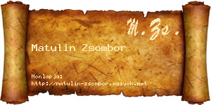 Matulin Zsombor névjegykártya