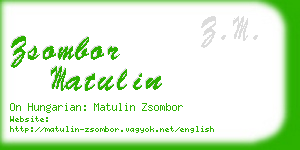 zsombor matulin business card